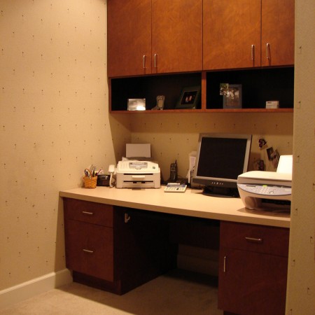 home office desk and cabinets
